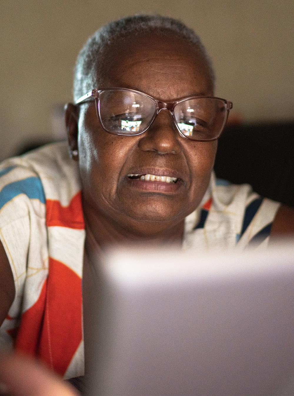 woman using a laptop