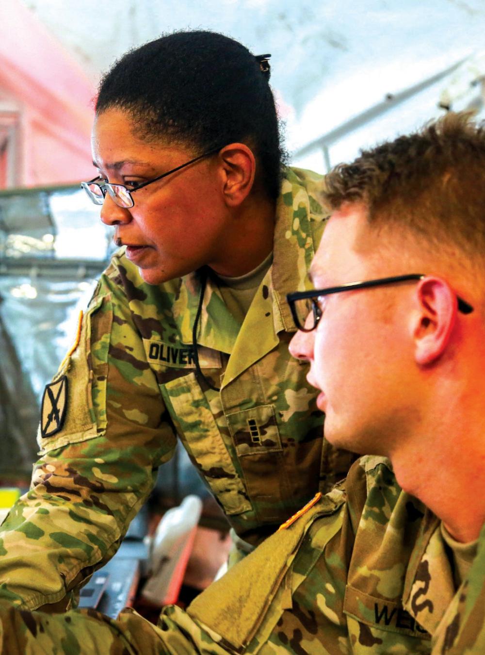 U.S. Army soldiers participating in Cyber Quest 2018