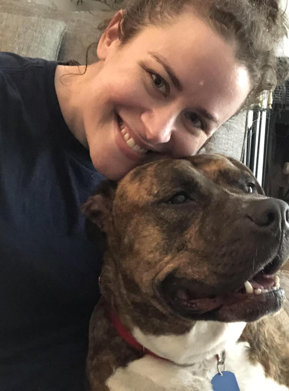 Katie Murray and her foster dog Sable