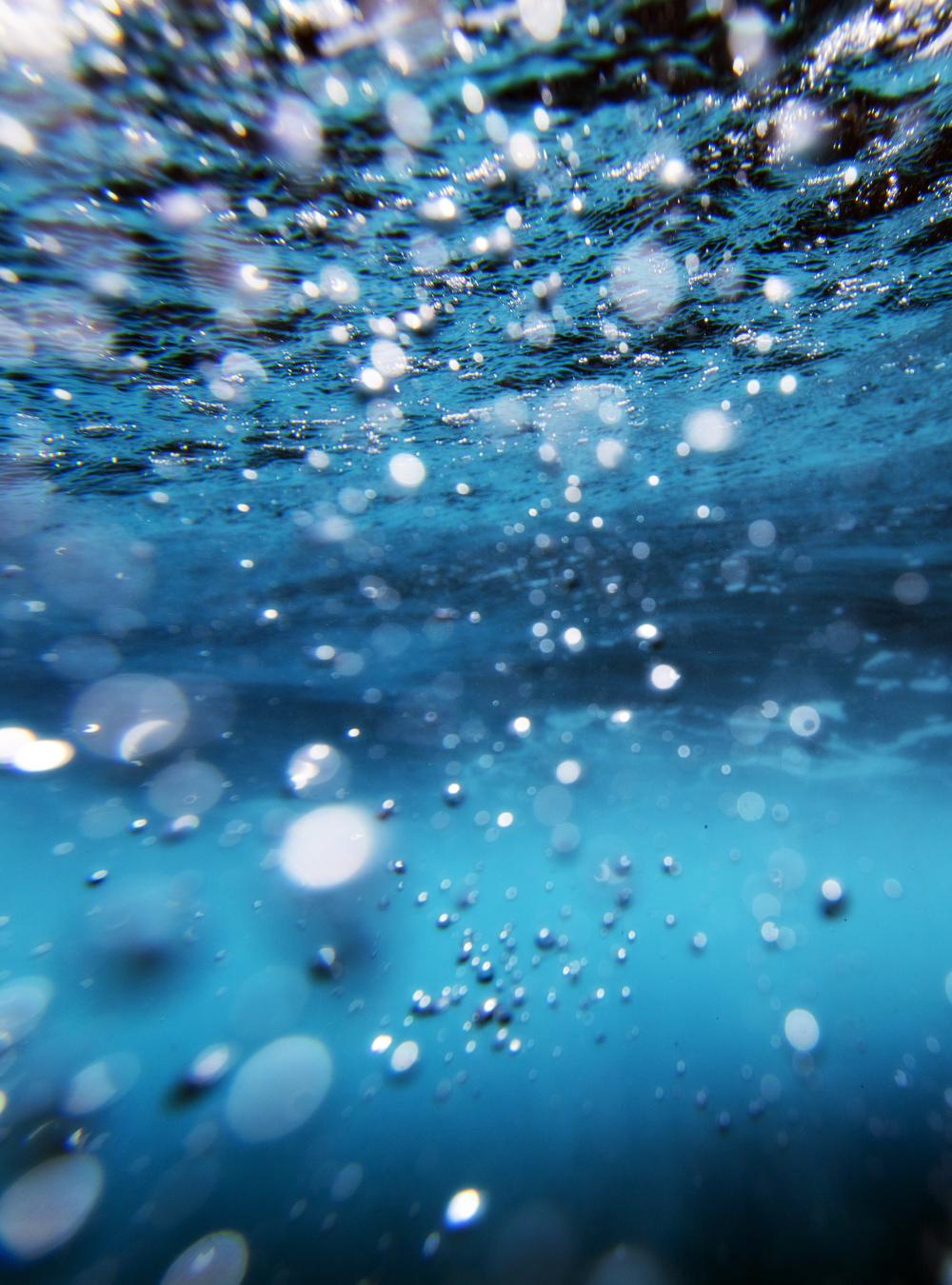 View from underwater in the ocean