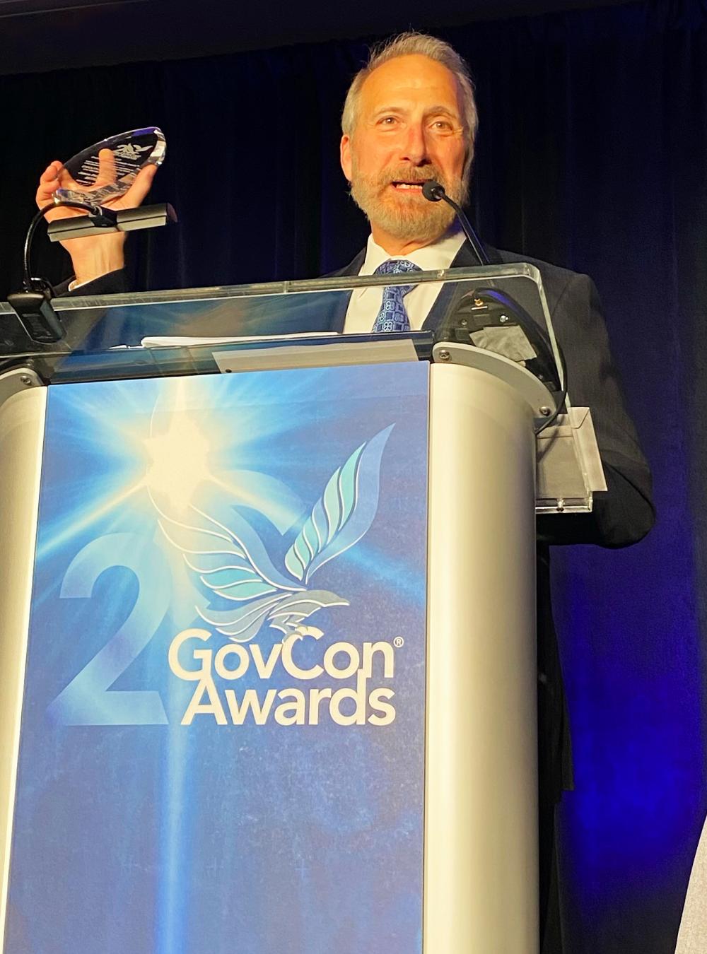 Jason Providakes accepting his GovCon award