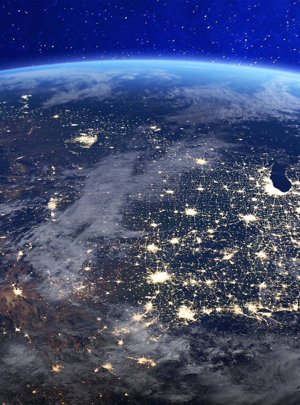 View of the United States at night