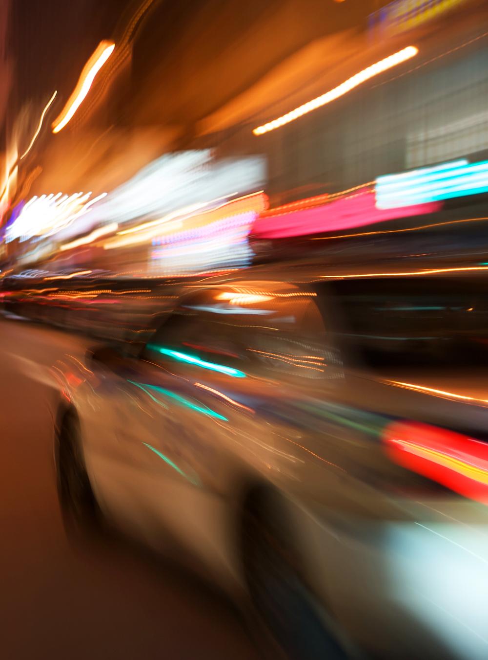 Police car blur motion