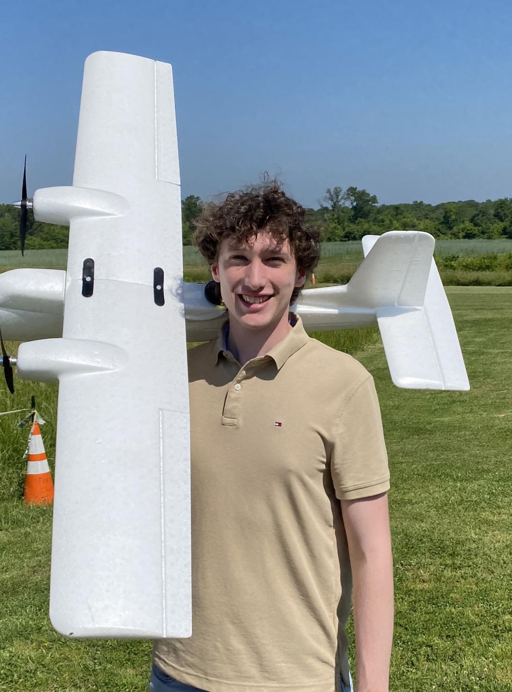 Nate Kinzel with a drone