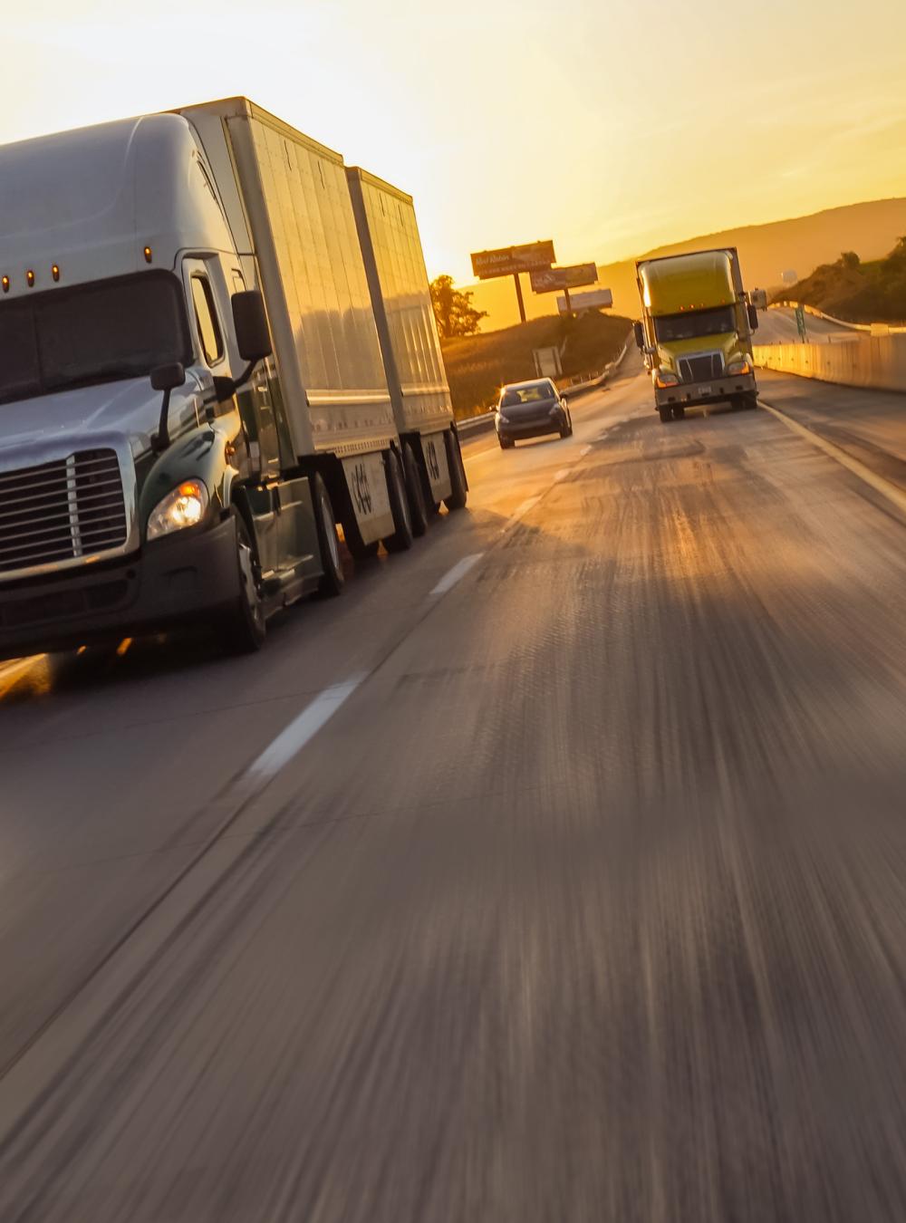 truck driving on highway