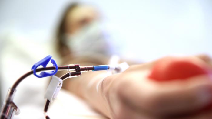 Patient giving blood