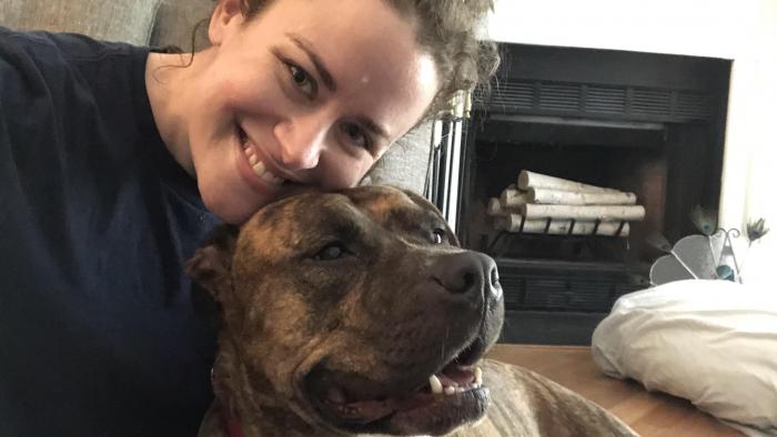 Katie Murray and her foster dog Sable