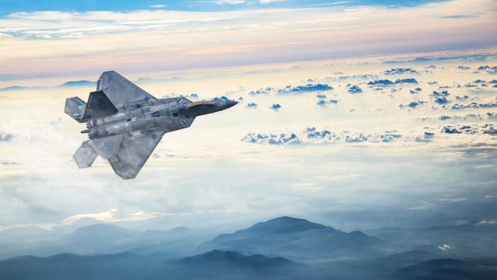 F-22 Raptor flying in the sky