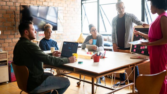 Group of people in a conference room