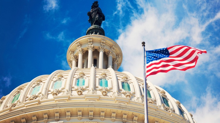 Outside view of the dome of the Capitol building