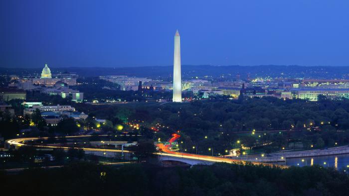 Washington D.C. skyline at night