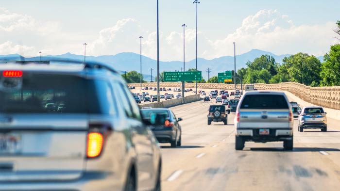 SUVs driving on highway in Utah