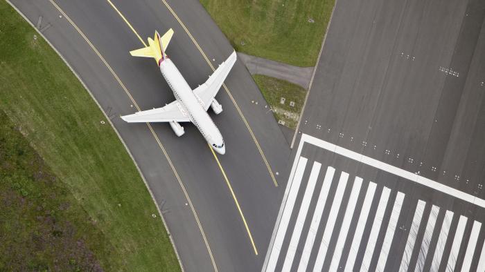 plane on runway