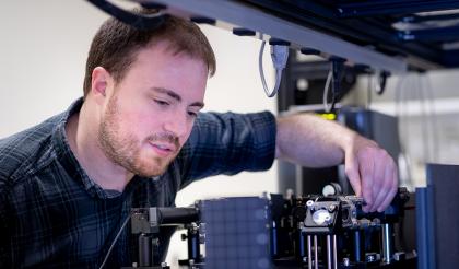 andrew golter working in a lab