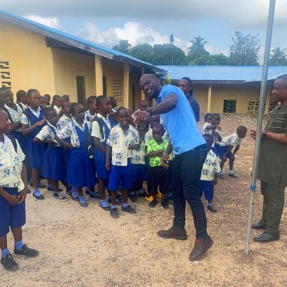 Rodney Bollie with kids