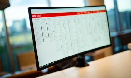 MITRE ATT&CK matrix on a monitor