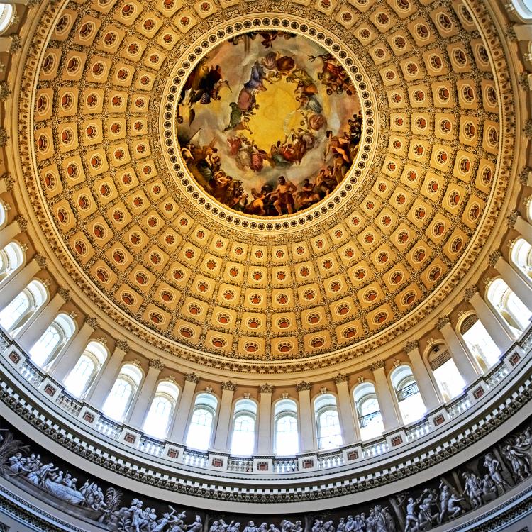 Interior of dome of a government building